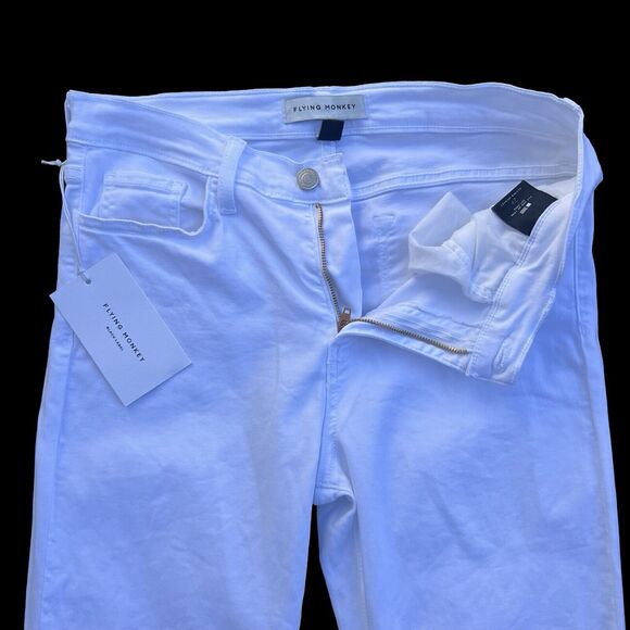 Women's Flying Monkey Black Label Skinny White Jeans Size 28 Denim NWT - Picture 15 of 16
